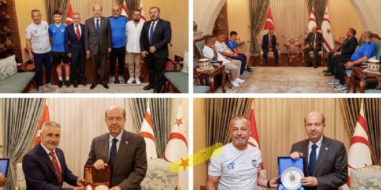 Cumhurbaşkanı Tatar Gençlik Gücü Spor Kulübü ve Türkiye Tavşanlı Erdem Spor Kulübü Koordinatörleri ile beraberindeki heyeti kabul etti