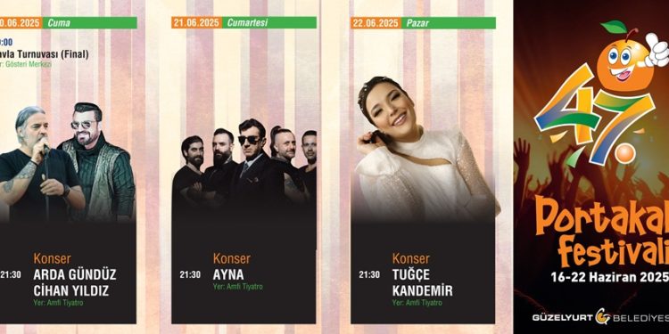 Güzelyurt Portakal Festivali kapsamında bu akşam Ayna grubu sahne alacak