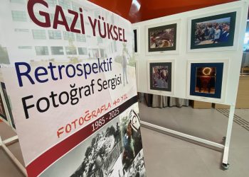 Gazi Yüksel’in retrospektif sergisi Ercan Havalimanı’nda açıldı