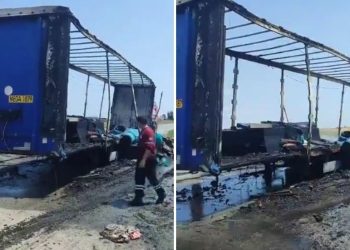 Seyir halindeki tır dorsesinde yangın