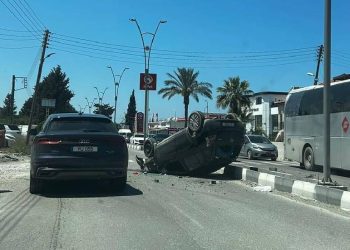 Girne’de korkutan kaza