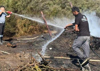 Güzelyurt – Kalkanlı’da yangın soğutma çalışmaları devam ediyor 