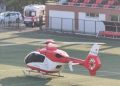 Ambulans helikopter vücudu yanan bebek için havalandı