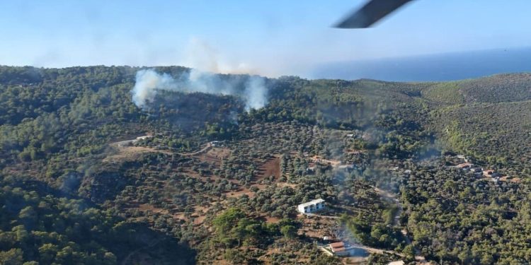 Antalya Kaş’ta çıkan orman yangınına müdahale ediliyor