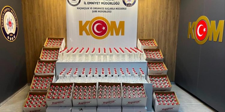 Samsun’da 1 ton 160 litre etil alkol ele geçirildi