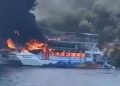 Fethiye’de gezi teknesi alev alev yandı: Vatandaşlar denize atladı