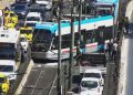 Beyoğlu’nda tramvay raydan çıktı