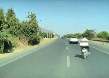 Denizli’de faciadan dönülen anlar araç kamerasında