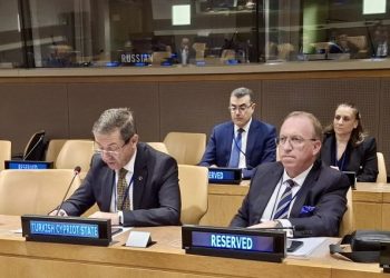 Ertuğruloğlu, New York’ta EİT Dışişleri Bakanları Konseyi Gayriresmî Toplantısı’nda konuştu: “Tek ada, iki devlet”