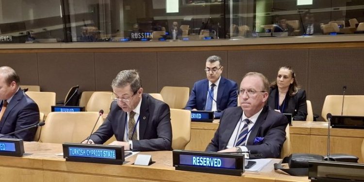 Ertuğruloğlu, New York’ta EİT Dışişleri Bakanları Konseyi Gayriresmî Toplantısı’nda konuştu: “Tek ada, iki devlet”