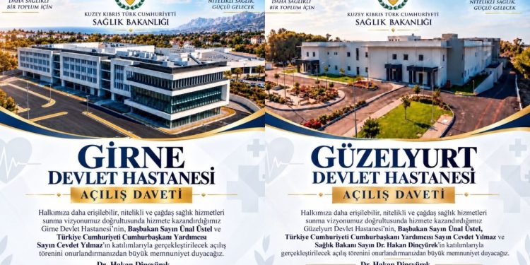Girne ve Güzelyurt devlet hastaneleri yarın açılıyor