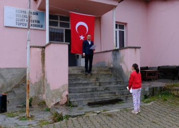 Tek öğrencisi olan okulda Cumhuriyet Bayramı törenle kutlandı