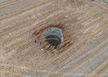 Konya’da mısır tarlasında 10 metre çapında yeni obruk oluştu