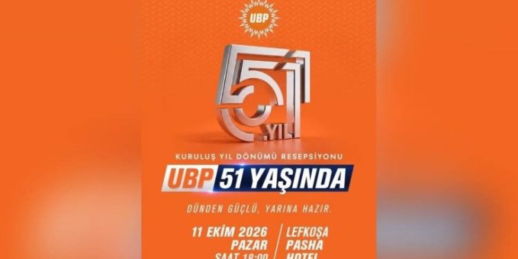 UBP’nin 51’inci kuruluş yıl dönümü resepsiyonla kutlanacak
